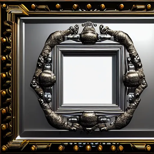 Image similar to surreal liquid metal picture frame, ultra rendered extreme realism and detail, 8 k, highly detailed, realistic, pbr, unreal engine 5, cinematic, cryengine, octane render