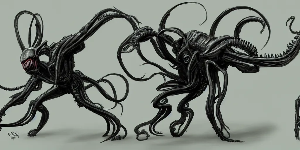 Image similar to previously unseen spider xenomorph, concept art, character concept, Alien,