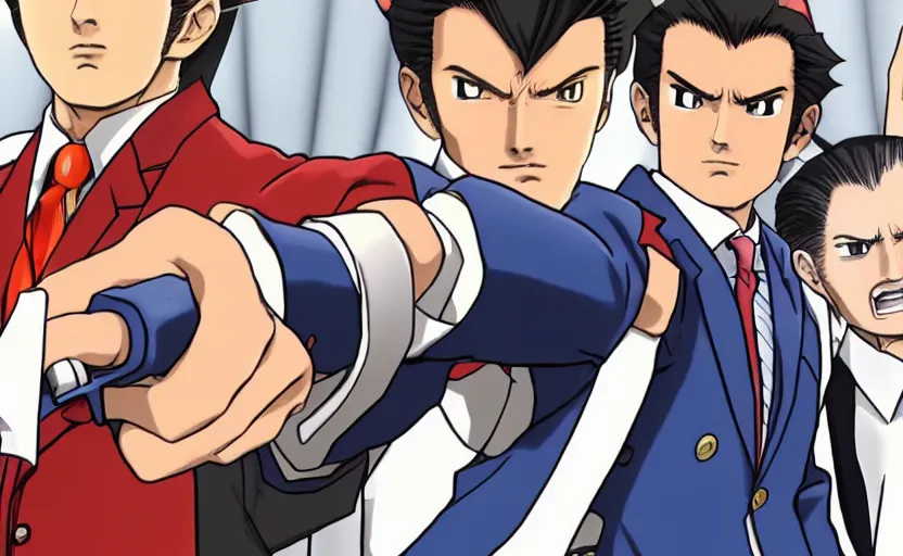 Prompt: phoenix wright ace attorney filmed by quentin tarantino