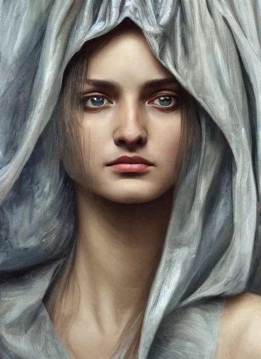 Image similar to Beautiful portrait of Daria Strokous, extreme closeup, physically accurate, moody dynamic lighting, very very intricate, very very elegant, highly detailed, digital painting, artstation, HR GIGER, Hieronymus Bosch, Francis Bacon, concept art, smooth, very beautiful, sharp focus, illustration, art by artgerm and greg rutkowski and alphonse mucha