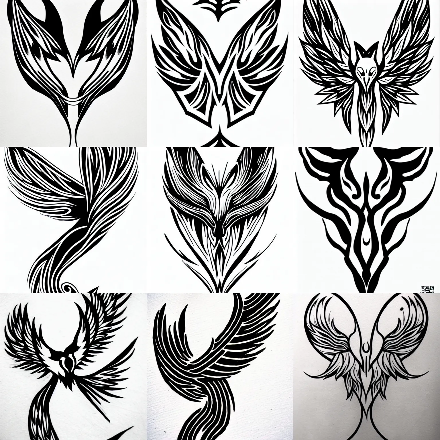 Set of y2k tattoo symbol vector on white background. Black trendy element  design with wing, butterflies, heart, pearl, fire, devil. 90s hand drawn tattoo  design for sticker, decorative, body paint. 33324431 Vector