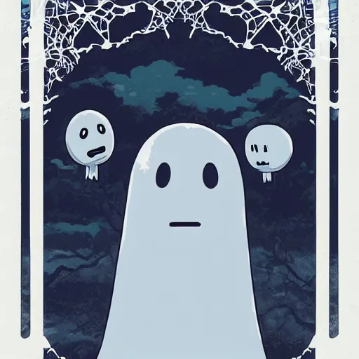 Image similar to a scary looking but very friendly transparent ghost in Chicago in the style of a ghibli movie