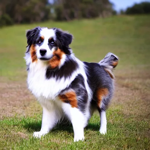 Prompt: australian shepherd being a good boy