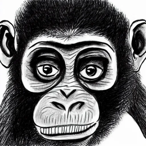 Prompt: a poorly drawn monkey, detailed shading,