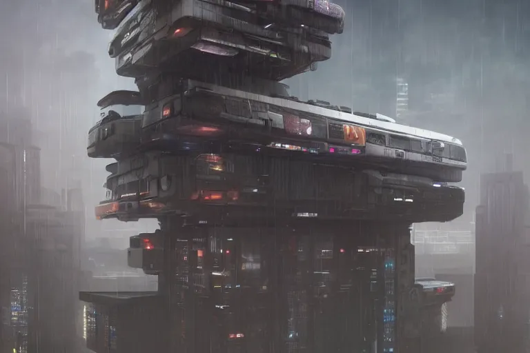 a cyberpunk spaceship approaches a dystopian city, | Stable Diffusion ...