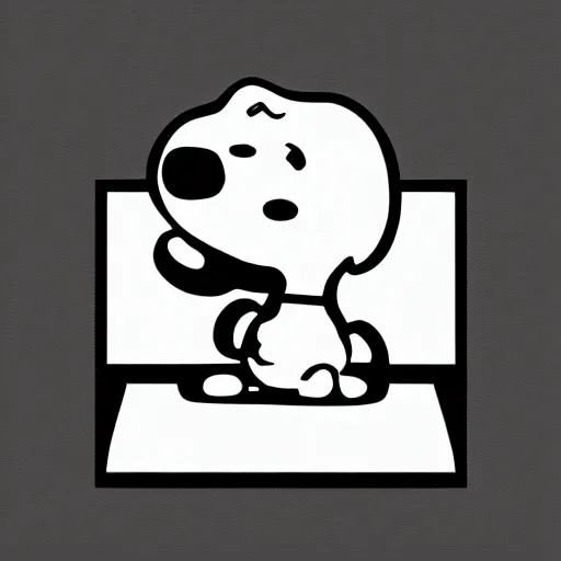 Image similar to snoopy, digital art, iconic icon, 2 d vector logo, cartoon, t - shirt design