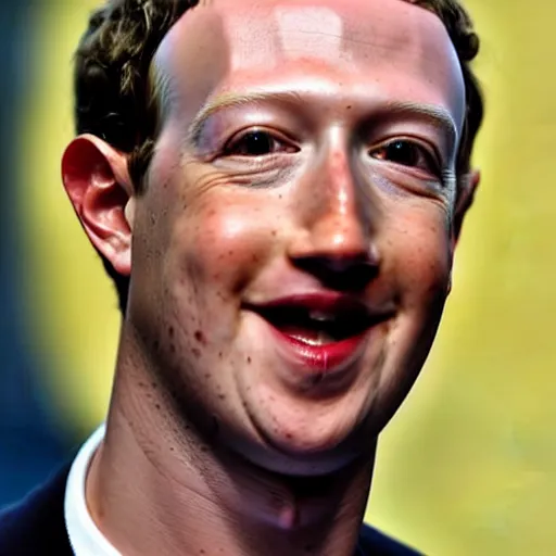 Image similar to Mark Zuckerberg's head looks like a lemon and has yellow skin