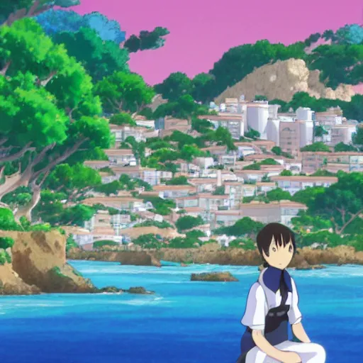 Prompt: beautiful anime Costa Blanca by Studio ghibli