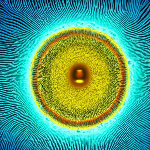 Image similar to tunneling electron microscope image of an alien eukaryote, false color, MIT technology review, Nature journal cover, nobel prize, popular science, 8k ultra HD, sharp focus