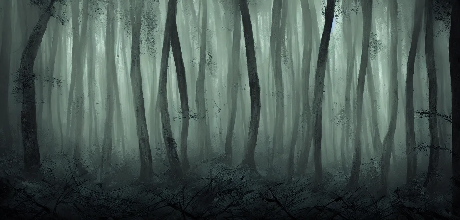 Prompt: dark forest by inceoglu ismail