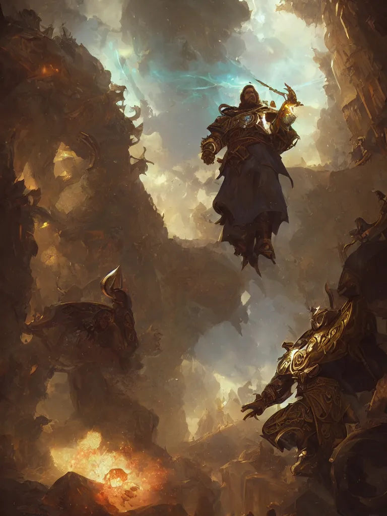 Image similar to saint thomas aquinas hearthstone art style, epic fantasy style art by Craig Mullins, fantasy epic digital art, epic fantasy card game art by Greg Rutkowski