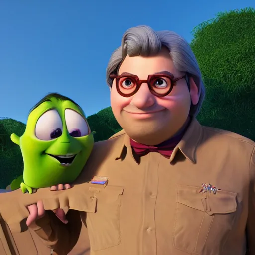 Image similar to alain chabat as a pixar disney character from up ( 2 0 0 9 ), unreal engine, octane render, 3 d render, photorealistic