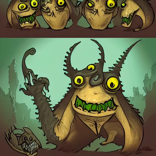 Prompt: MONSTER BACKGROUNDS - BEHOLDER ANGRY