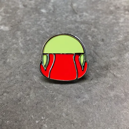 Image similar to simple yet detailed, fire jalapeno flame enamel pin retro design