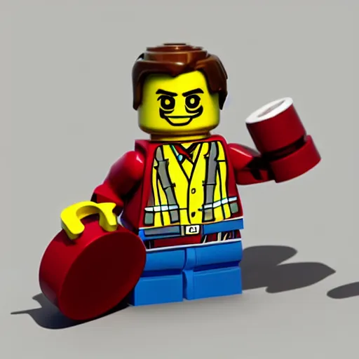 Image similar to a 3 d render of a saul goodman lego