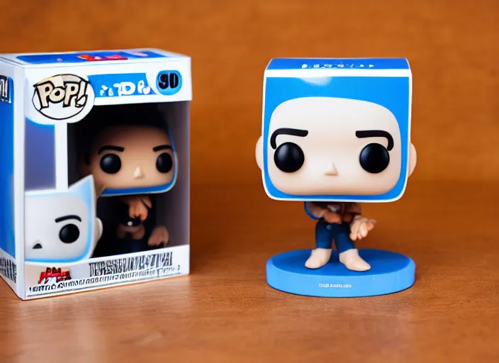 Image similar to !dream product still of a turd funko pop with box, 85mm f1.8