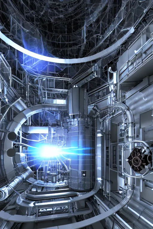 Image similar to hadron antimatter vacuum reactor, photorealistic, 4 k, god rays, highly detailed,