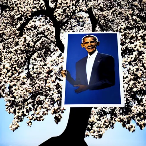 Prompt: barack obama shaped tree, fashion photography