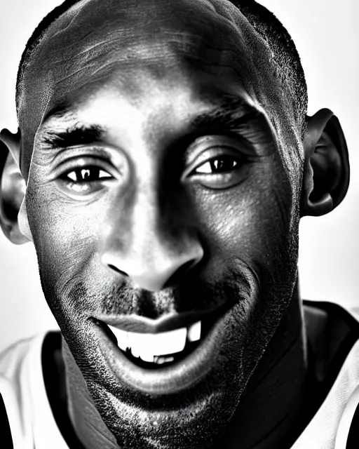 Image similar to close up portrait of kobe bryant, wrinkled, in his 7 0 s. photography by ansel adams, 1 5 mm lens, in his study, trending on artstation