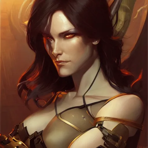Prompt: Portrait of a stylish female space pirate, dark-hair, golden eyes, delicate features, teasing smile, face visible, artstation, graphic novel, art by stanley artgerm and greg rutkowski and peter mohrbacher,