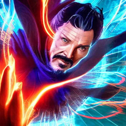 Prompt: dr strange woods playing digital art 4 k detailed