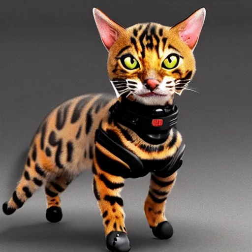 Prompt: a bengal cat as RoboCop, unreal engine