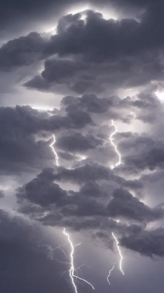 Prompt: Trending on artstation, beautiful cumulonimbus clouds with active lightning