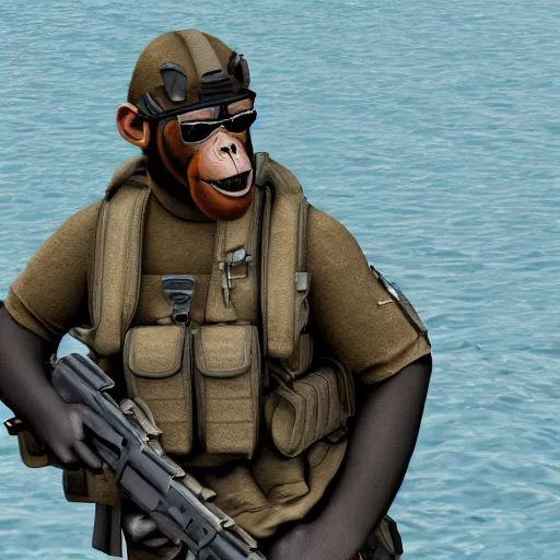 Prompt: monkey navy seals, 4 k, photorealistic, detailed