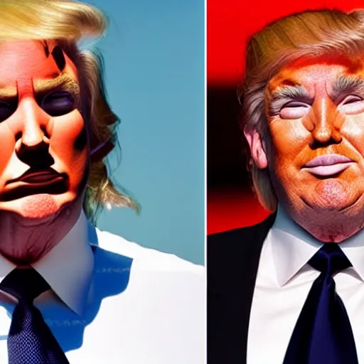 Image similar to christian bale with Donald Trump's hair as Donald Trump