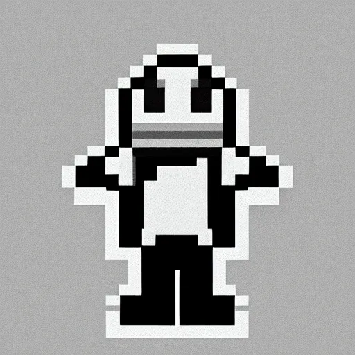 Image similar to sans from undertale, pixel art