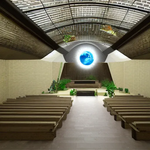 Prompt: solarpunk chapel