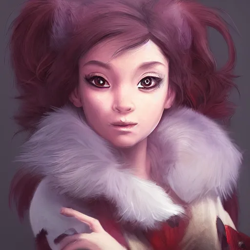 Prompt: portrait character design a cute feathered wolf, deviant adoptable, style of maple story and zootopia, portrait studio lighting by jessica rossier and brian froud and gaston bussiere