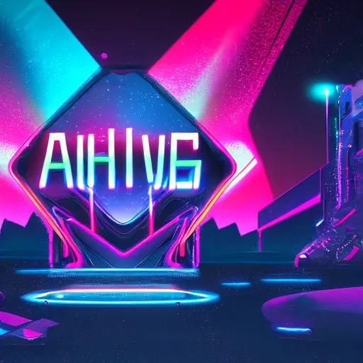 Image similar to a complex scifi logo for a synthwave music producer by viktor kadic, digital 3 d, black background, trending on artstation