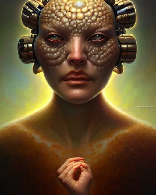 Image similar to detailed portrait of biopunk drew barrymore marshmallow chocolate graham cracker beautiful! by tomasz alen kopera and peter mohrbacher and johanna martine! and margaret keane! elegant alluring luminescent