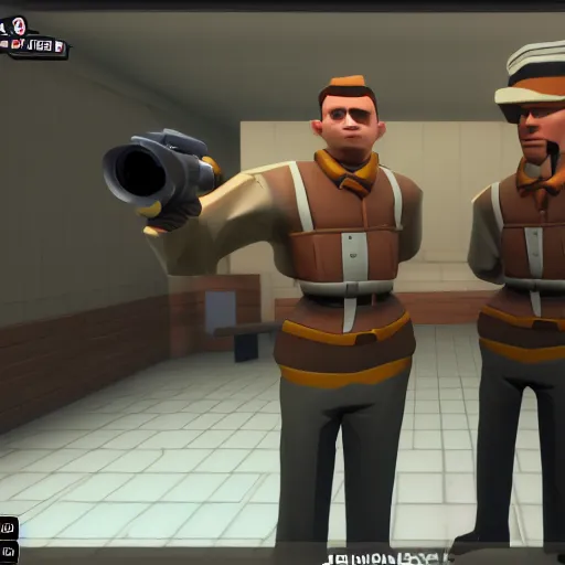 Image similar to jerma985 in tf2, full body, wide shot, portrait, unreal engine, in game screenshot, high definition, detailed