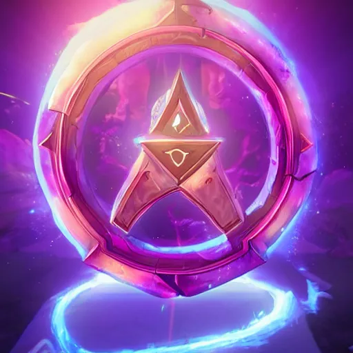 Image similar to purple magic mana symbol, epic legends game icon stylized digital illustration radiating a glowing aura global illumination ray tracing hdr fanart arstation by ian pesty and katarzyna bek - chmiel