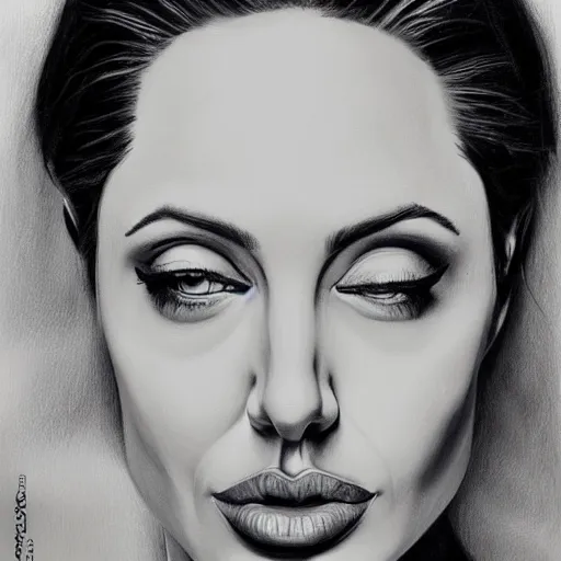 Image similar to “Angelina Jolie portrait, Kristen Reichert”