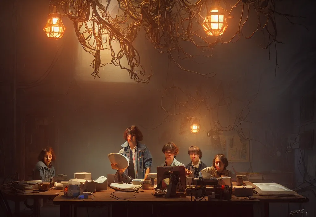 Prompt: stranger things studio lighting digital art station unreal engine render by greg rutkowski and j. c. leyendecker and alphonse mucha