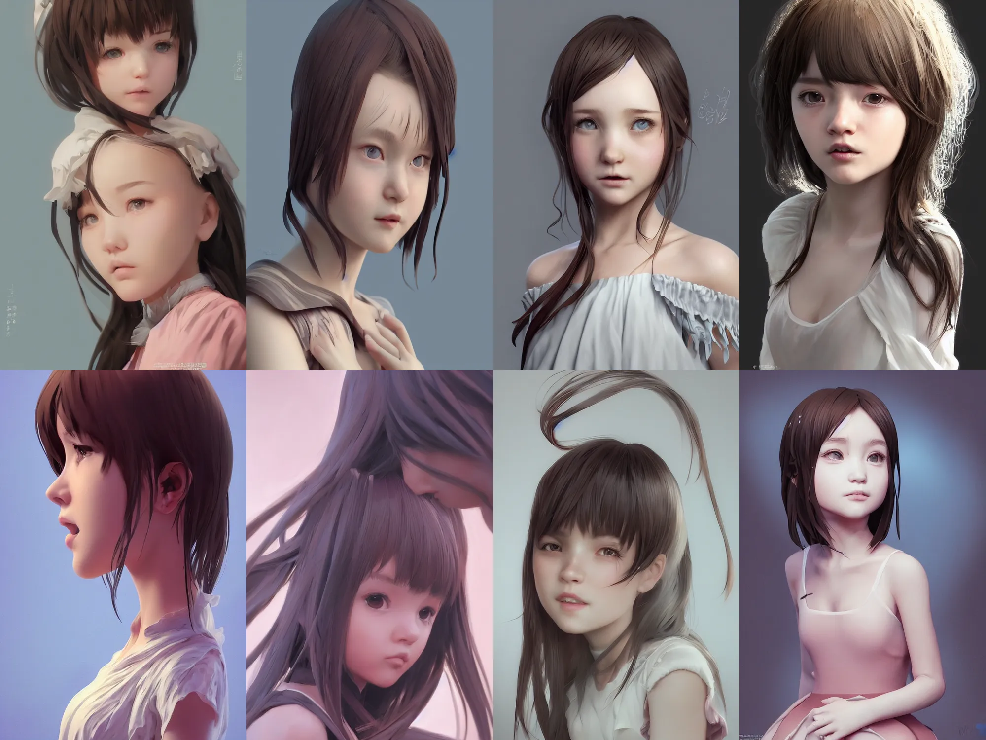 Prompt: complicated dynamic composition,realistic style at CGSociety by WLOP,ilya kuvshinov,krenz cushart,Greg Rutkowski,trending on artstation. Zbrush sculpt colored,Octane render in Maya and Houdini VFX,realistic close-up face of cute young girl,expressing joy,wearing dress,silky hair, deep eyes.Amazing textured brush strokes.Cinematic dramatic atmosphere,sharp focus, soft volumetric studio lighting.