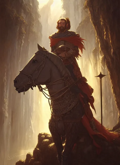 Image similar to Highly detailed portrait of Sir Graham, King's Quest, Sierra adventure game, fantasy art by Greg Rutkowski, Stanley Artgerm, Tom Bagshaw, global illumination, radiant light, detailed and intricate environment