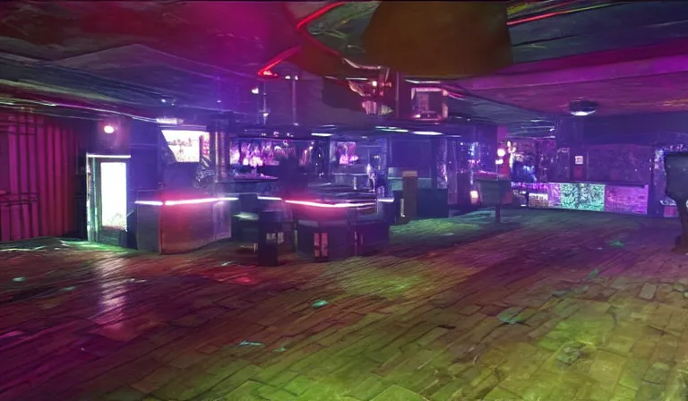 Image similar to screen shot, in the night club, COD.