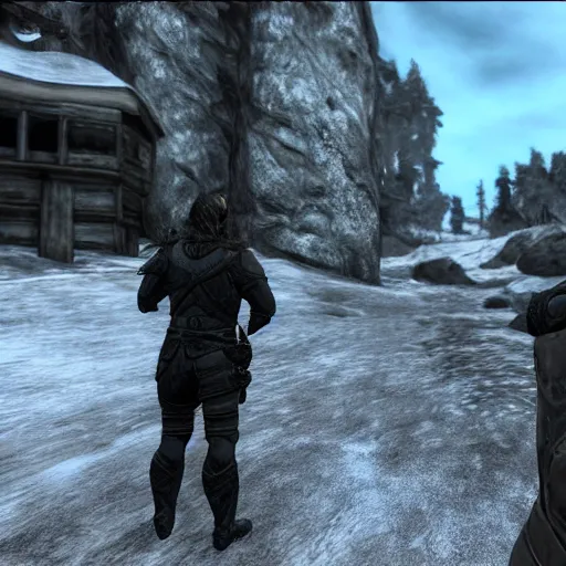 Prompt: police bodycam footage in the style of skyrim