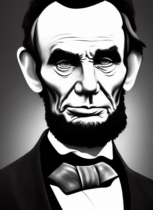 Prompt: a portrait painting of abraham lincoln with a mohawk, artstation