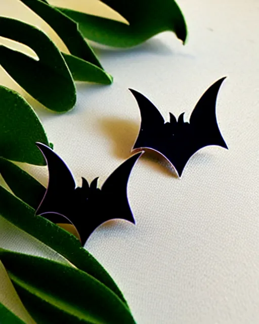 Image similar to spooky bat, 2 d lasercut earrings,