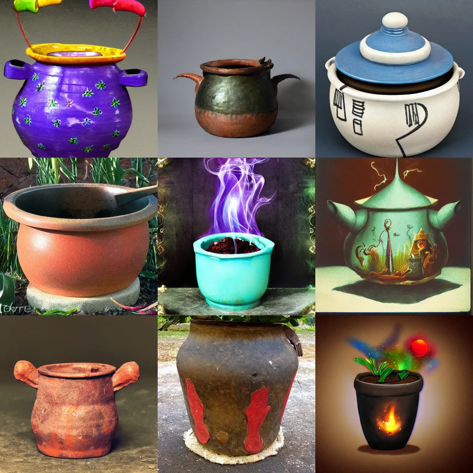 Prompt: a magic pot with magic