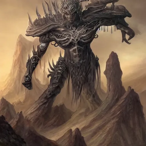 Image similar to endstayers, peaceful godlike beings made of rock, extremely detailed fantasy art