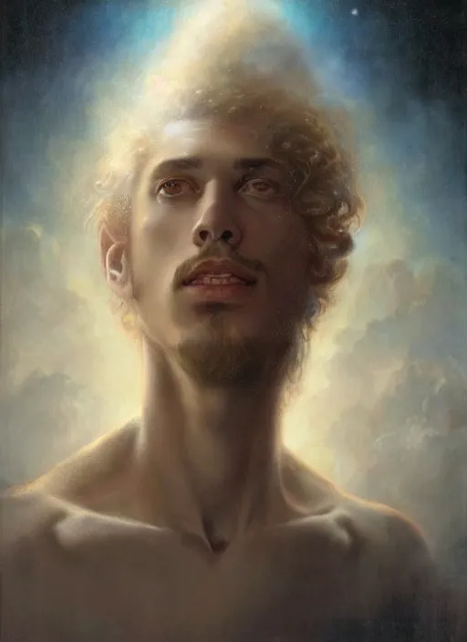 Image similar to portrait of a handsome magical latin boy, by agostino arrivabene and tom bagshaw and manuel sanjulian