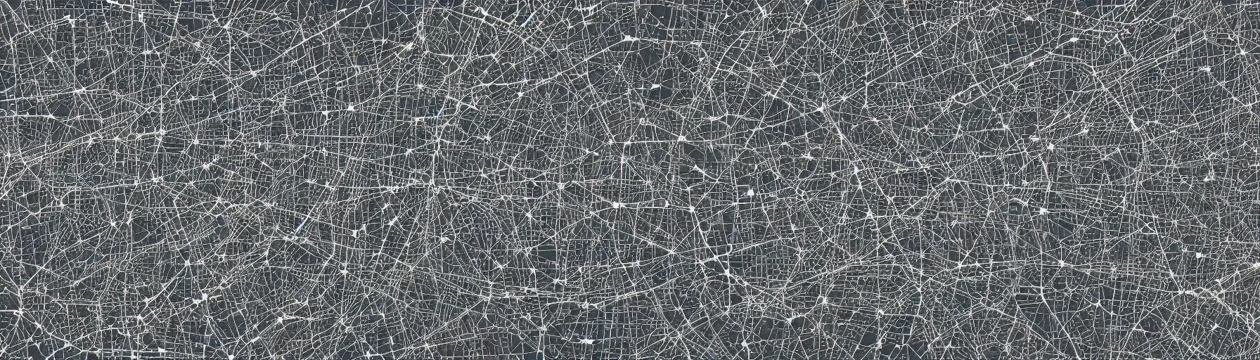 Prompt: high-resolution data visualization in the shape of a city skyline, clusters and constellations of fragmented connections in the pattern of an audio waveform