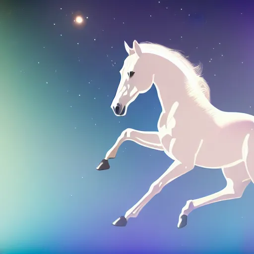 Image similar to a high fidelity photo of a horse rining on astronaut, pale colors, concept art