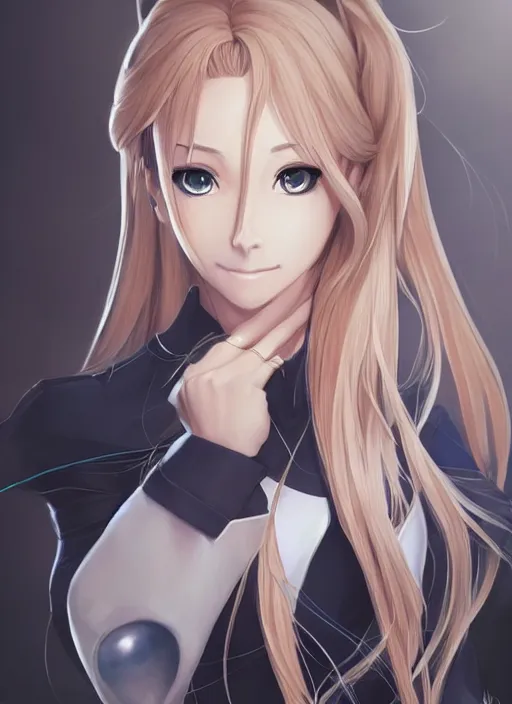 Image similar to beautiful portrait of a Lawyer who looks like Asuna sword art online anime, character design by Ross Tran, artgerm detailed, soft lighting